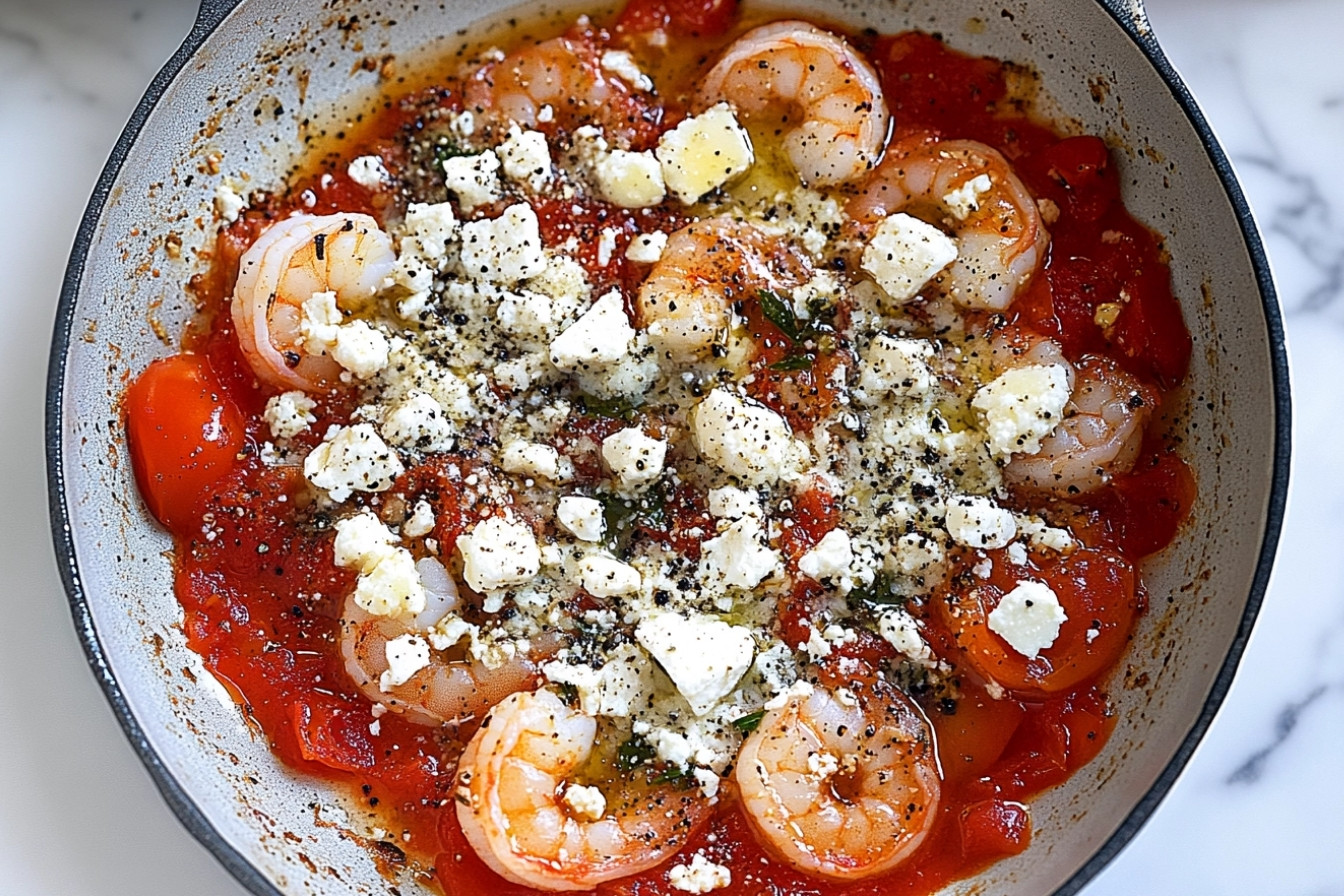 Gambas al estilo saganaki