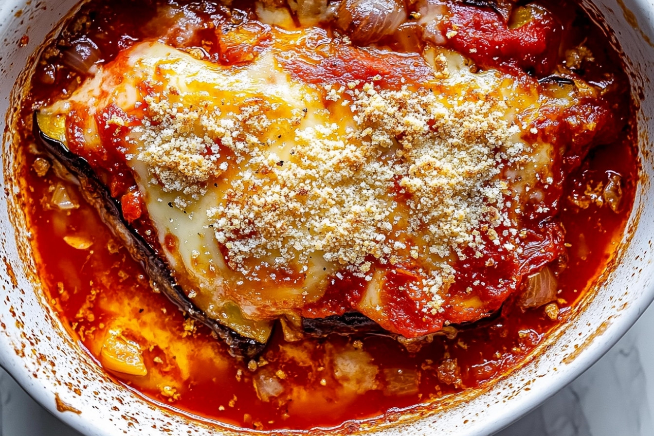 Gratinado de berenjena y tomate