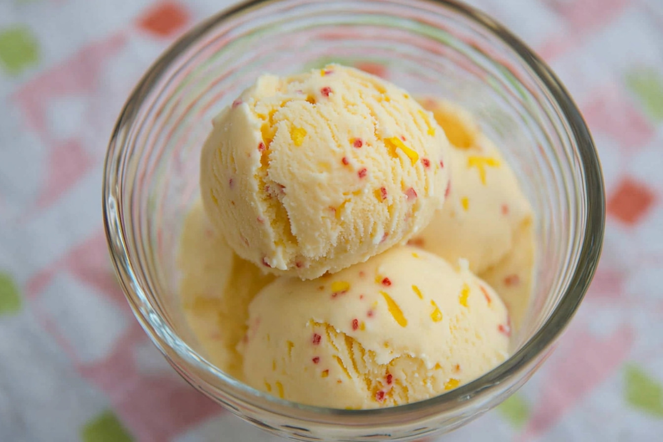Helado casero de vainilla