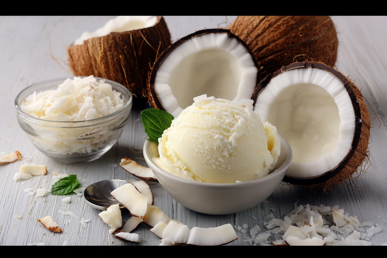 Helado de coco cremoso