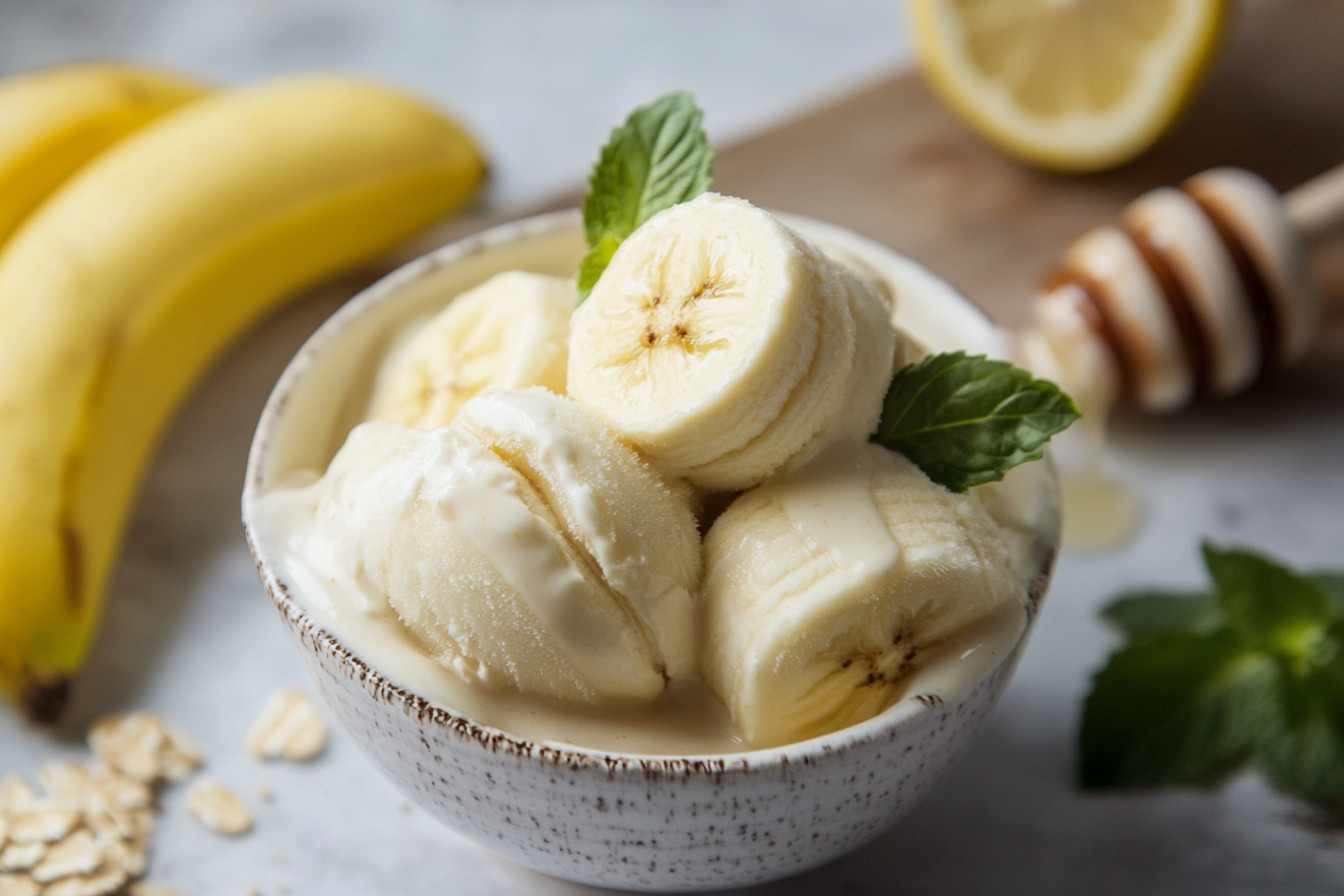 Helado de plátano saludable