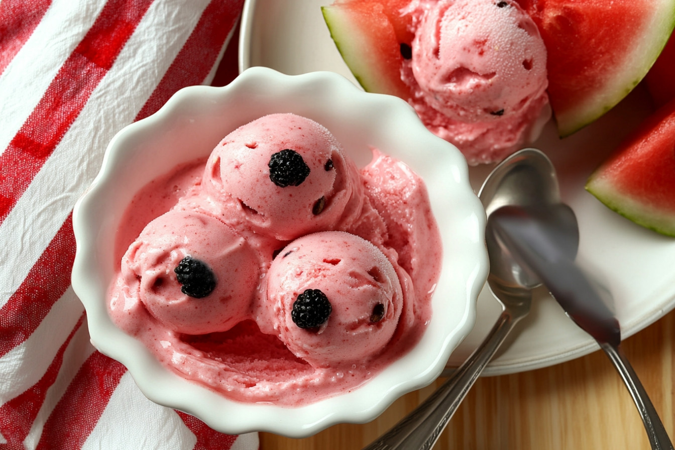 Helado de sandía y yogur