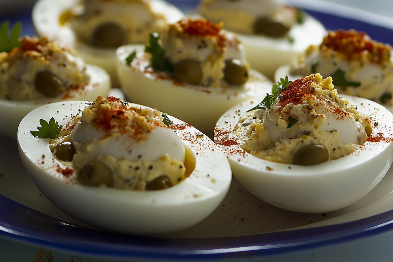 Huevos rellenos elegantes