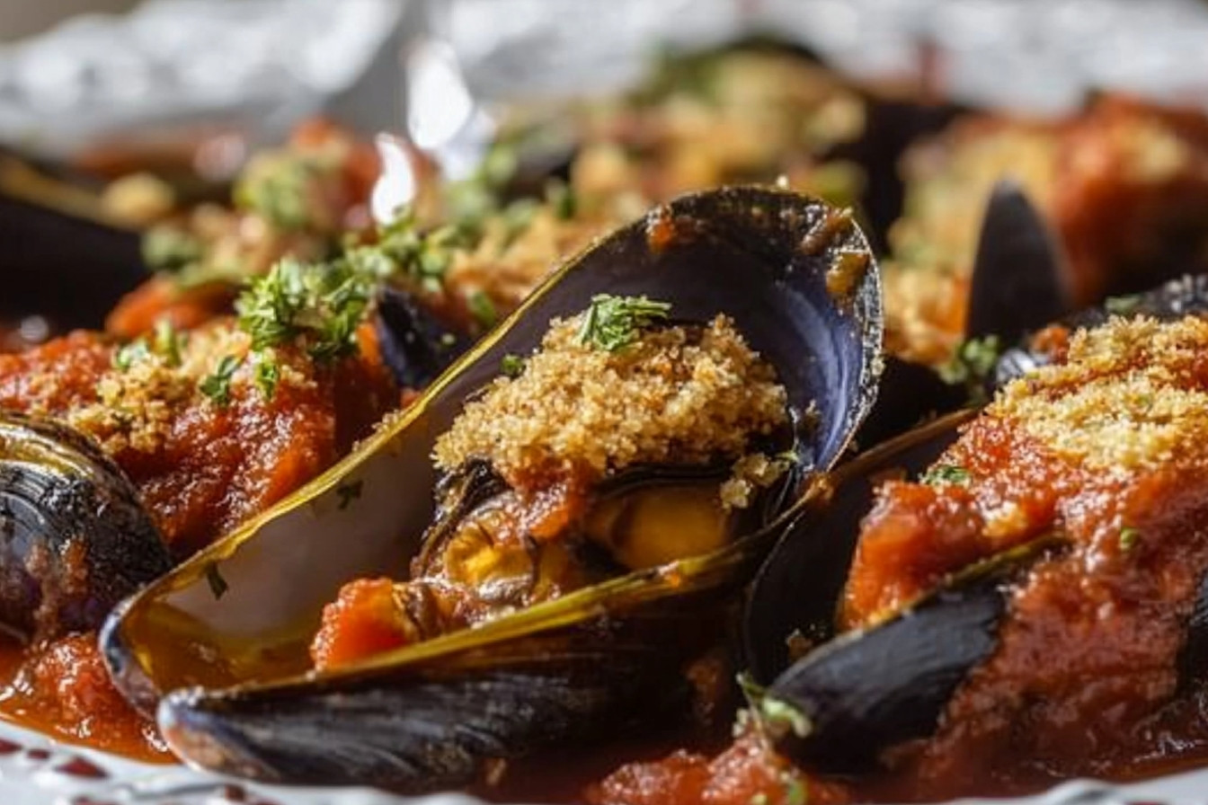 Mejillones rellenos en salsa