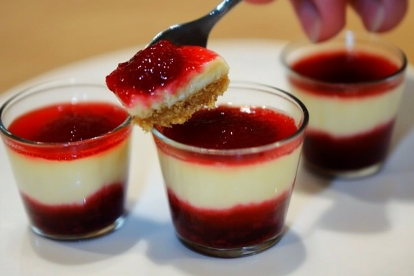 Mini cheesecakes en vaso