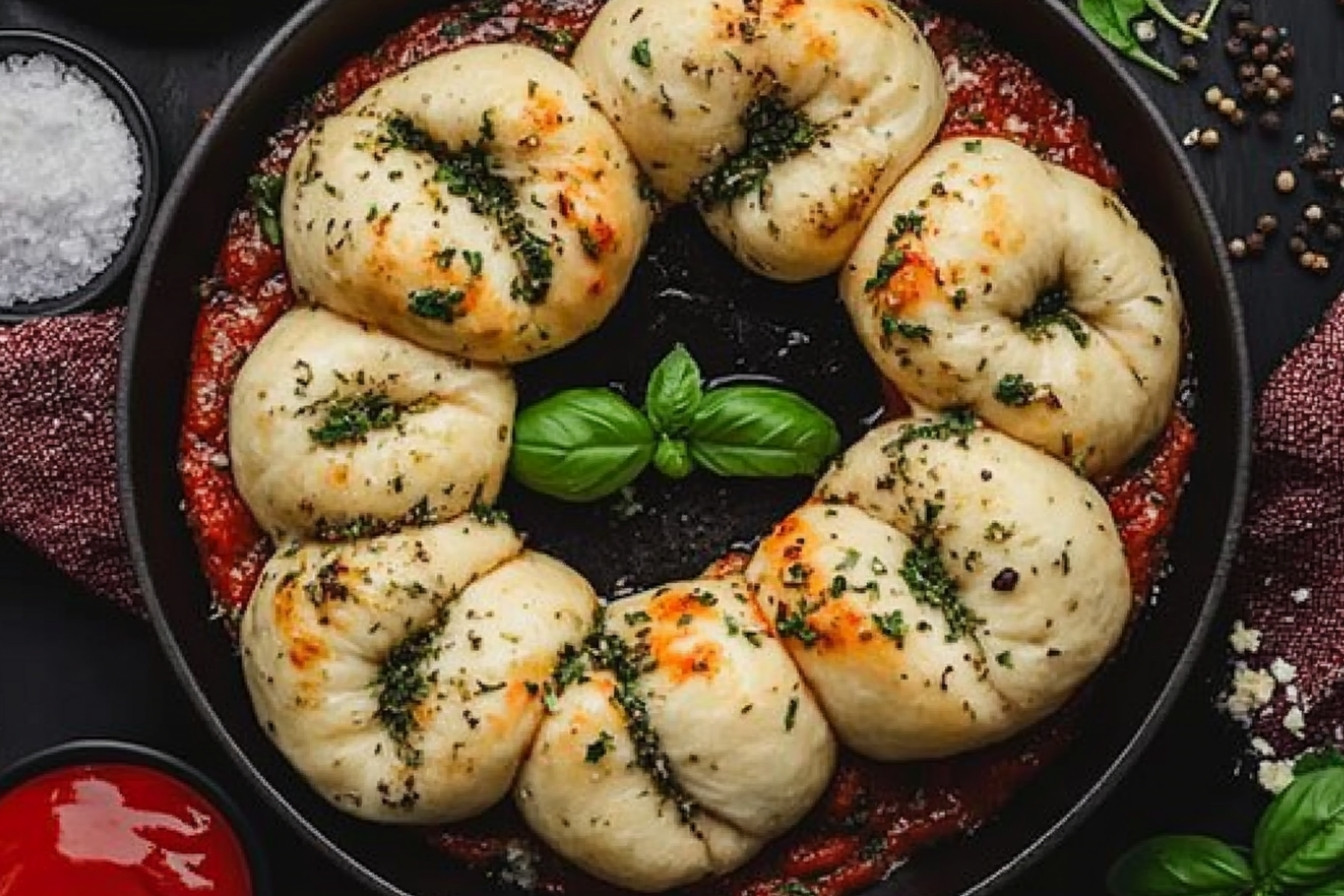 Nudo de pizza al ajo