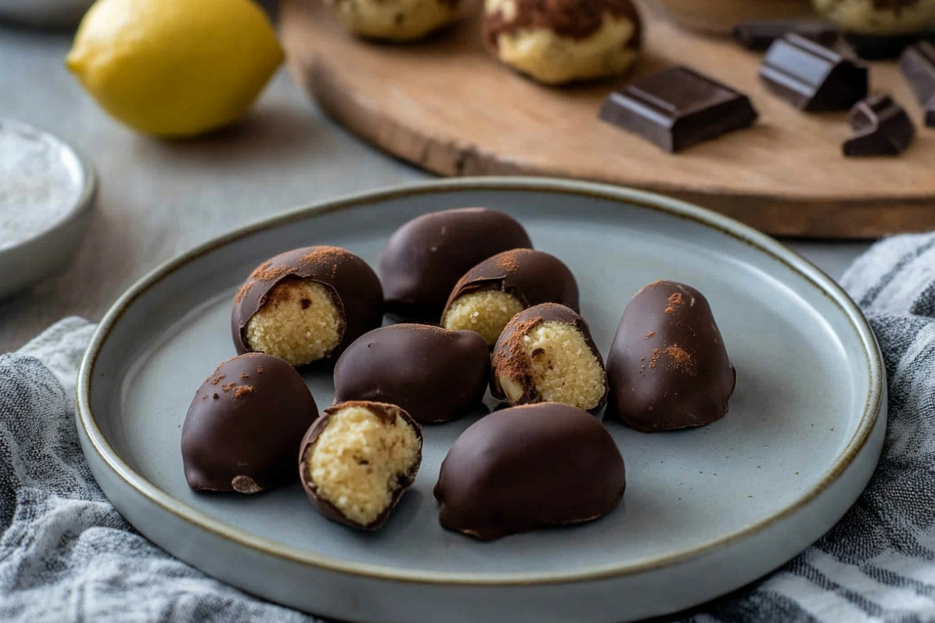Panellets de almendra y chocolate