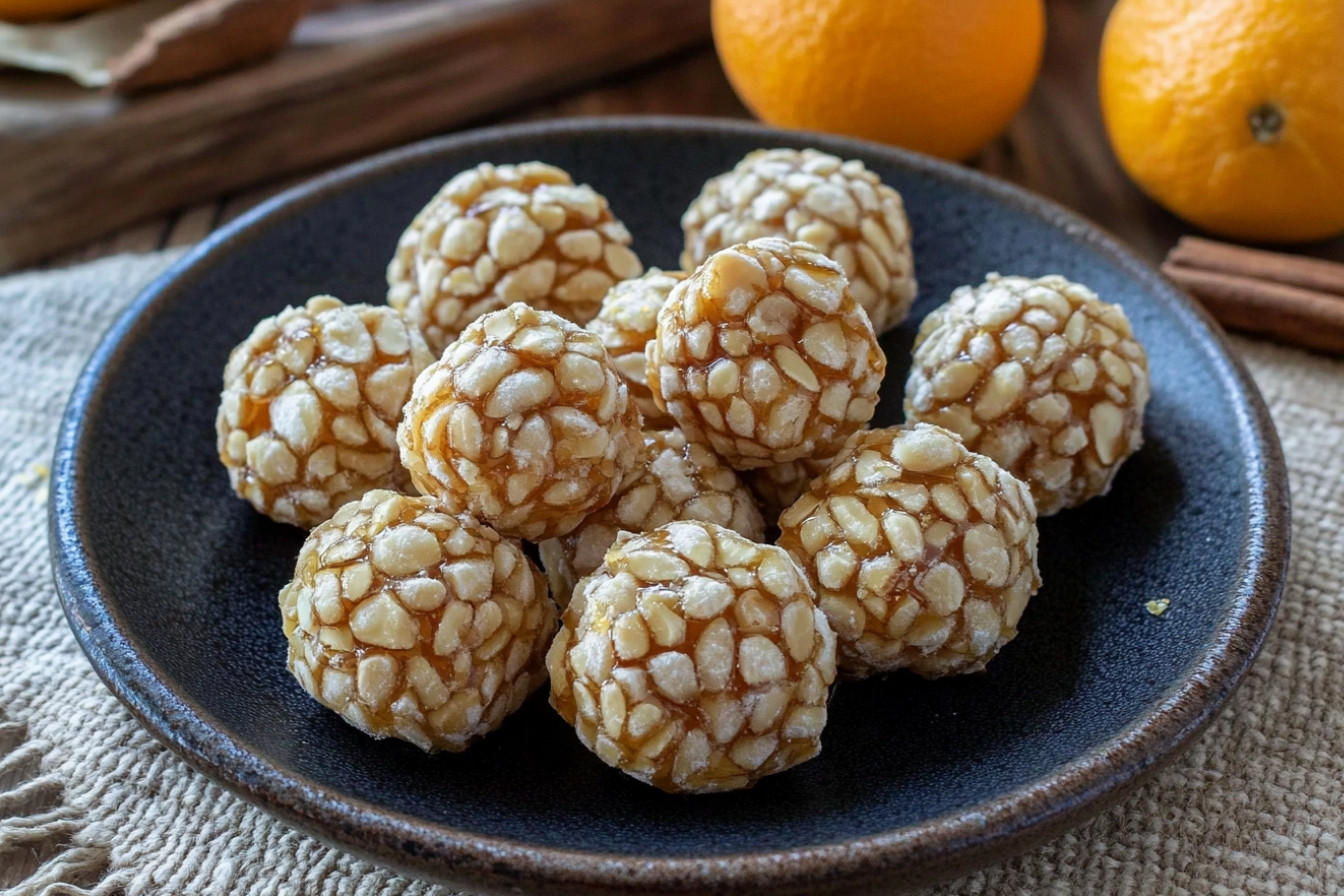 Panellets de miel y naranja