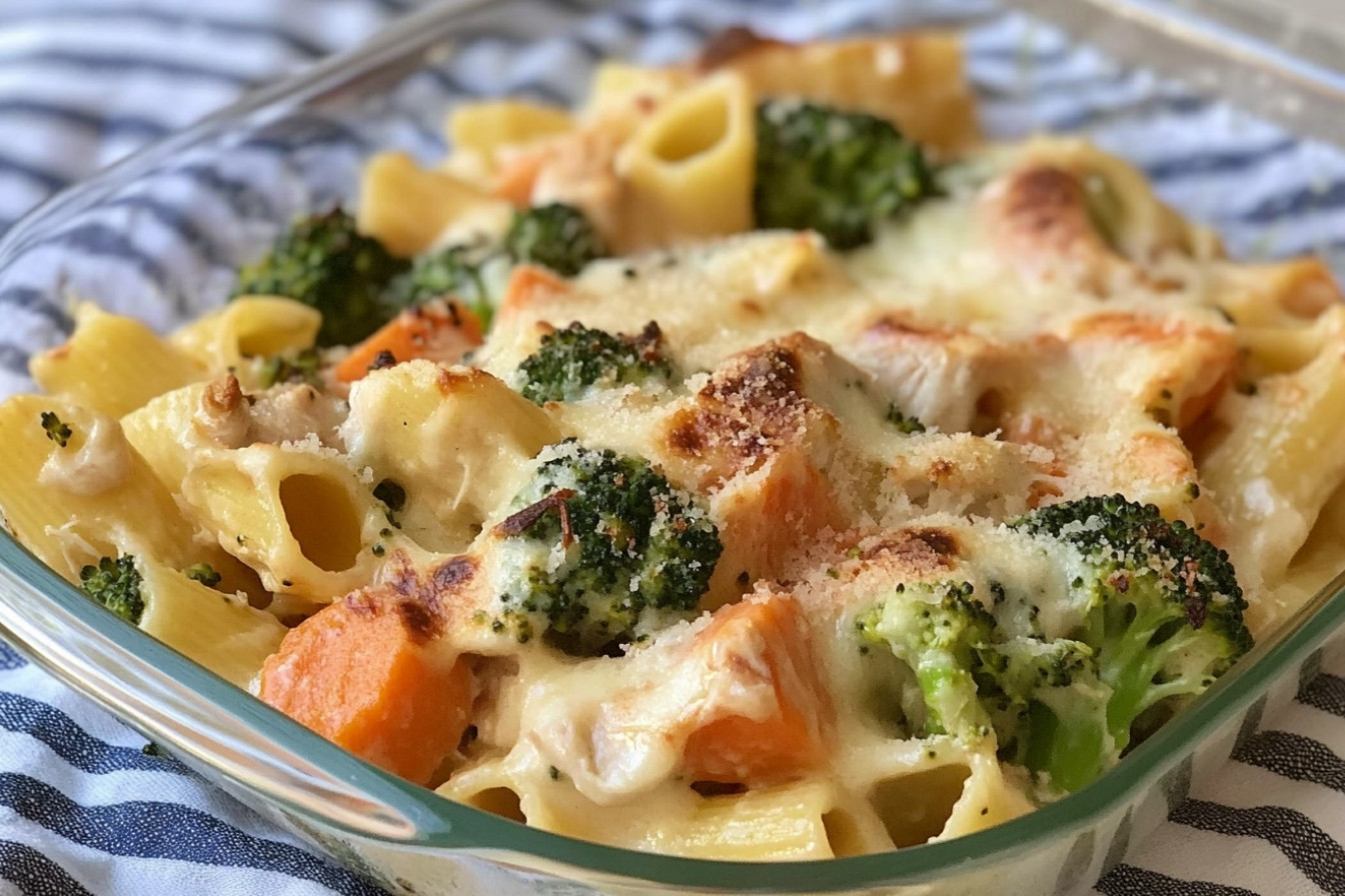 Pasta con pollo y brócoli