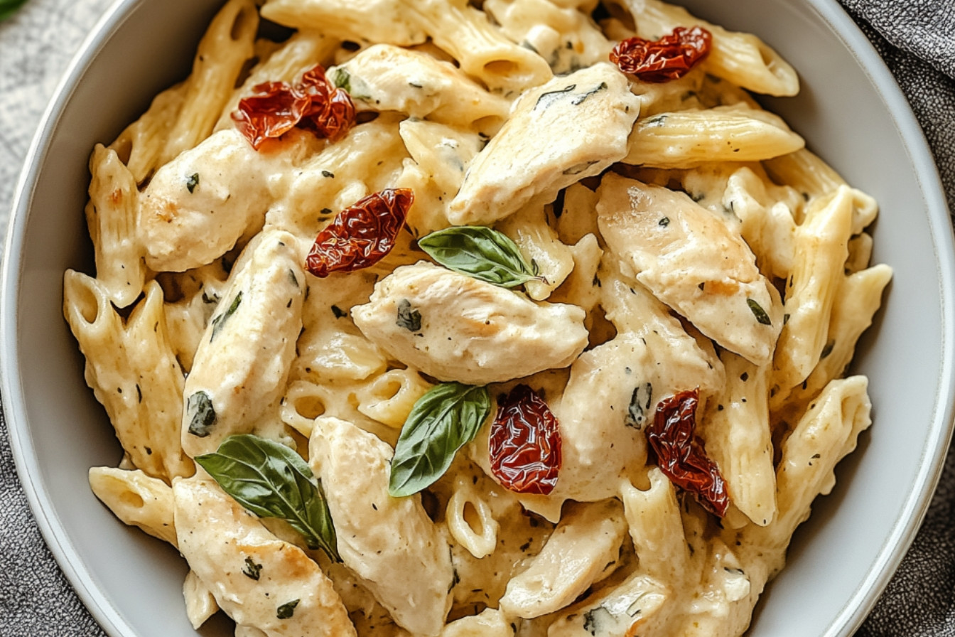 Pasta con pollo y verduras