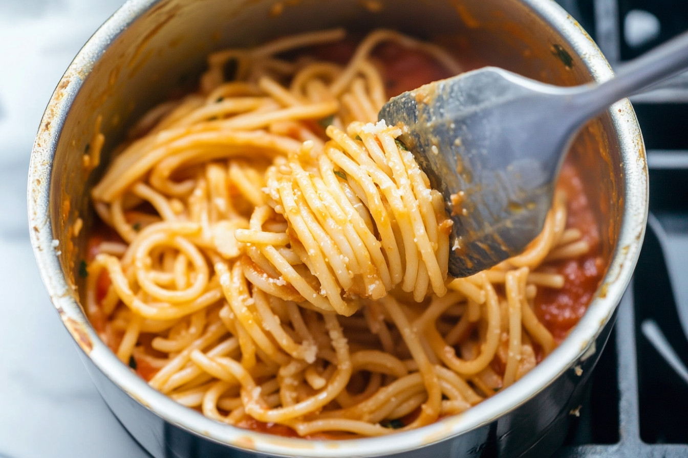 Pasta con salsa de tomate asado