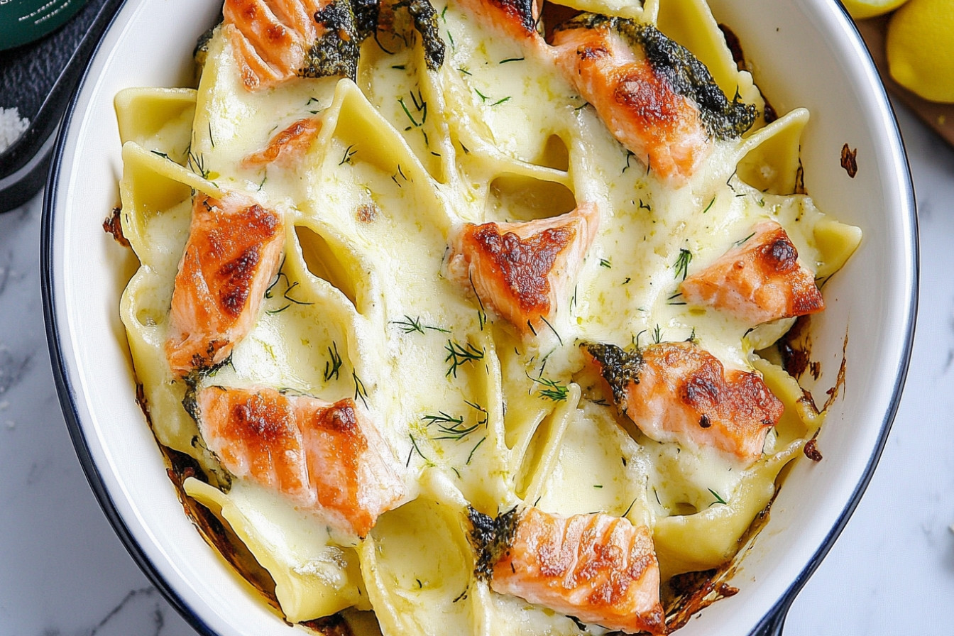 Pasta rellena de mascarpone y salmón