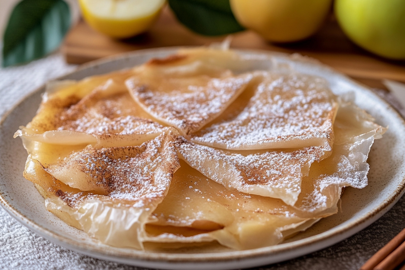 Pastel de manzana en freidora