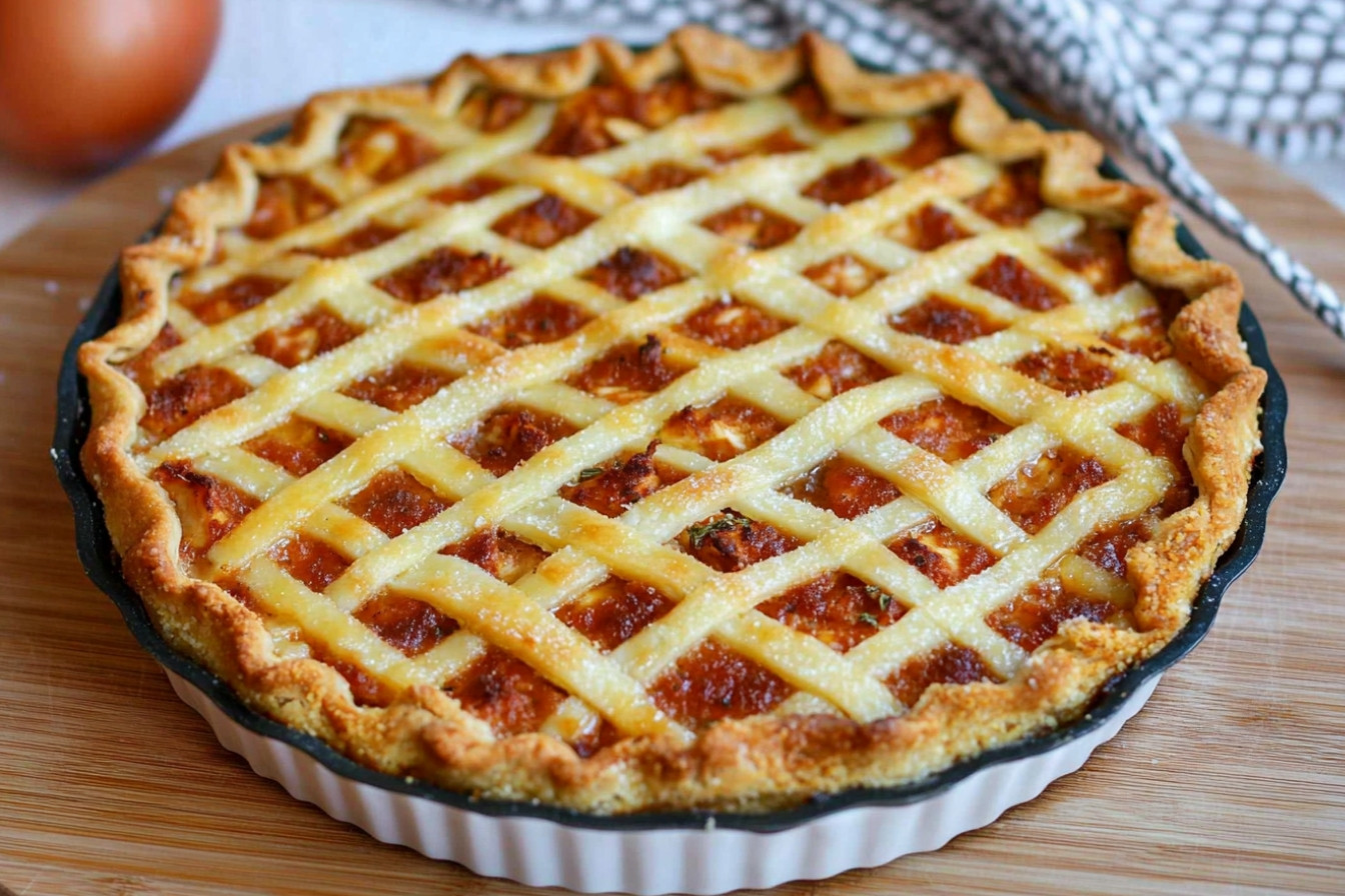 Pastel de pollo desmechado al horno