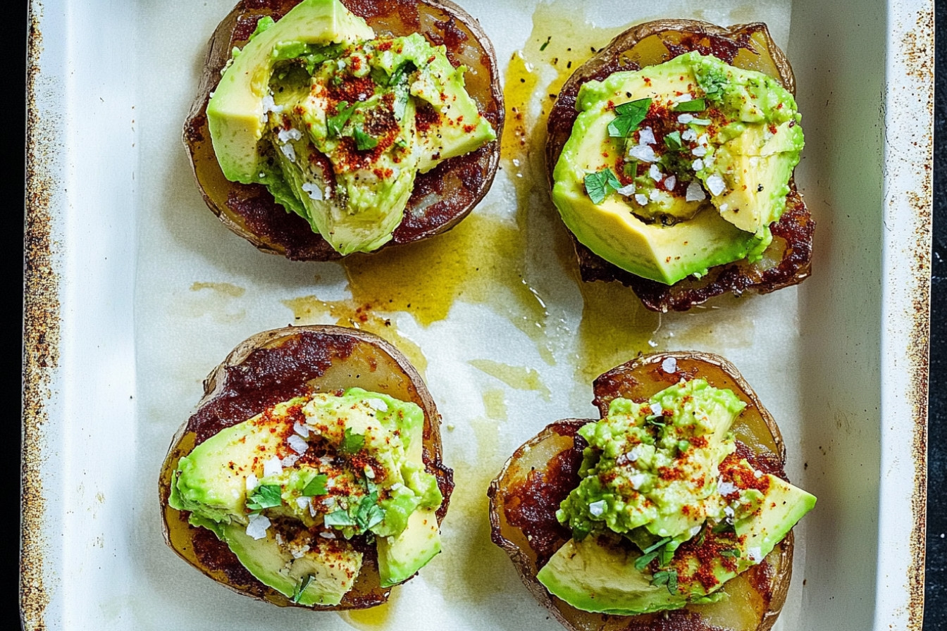 Patatas crujientes con aguacate