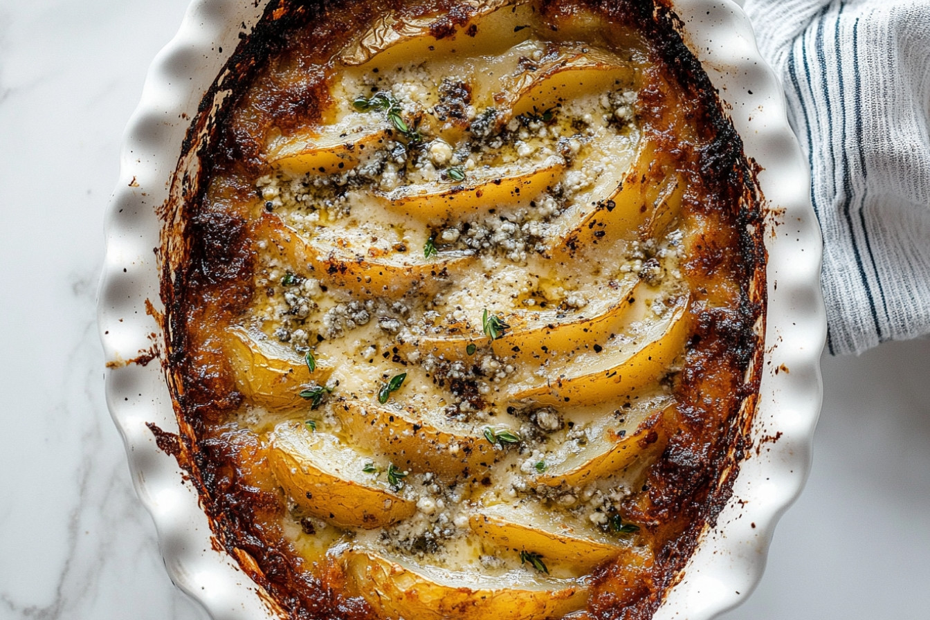 Patatas gratinadas al gorgonzola