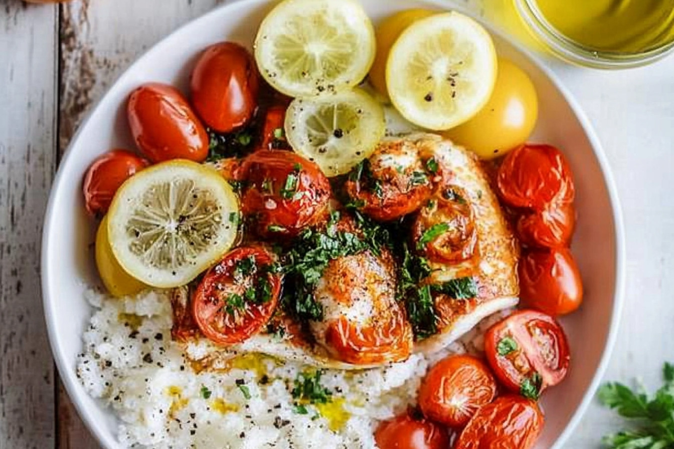Pescado al horno estilo griego