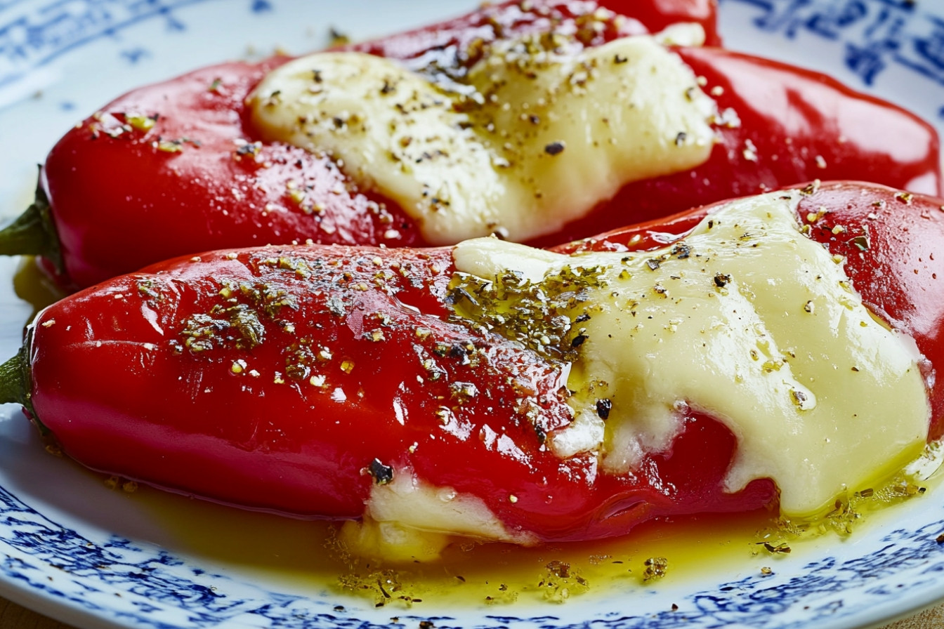 Pimientos asados con queso kasseri