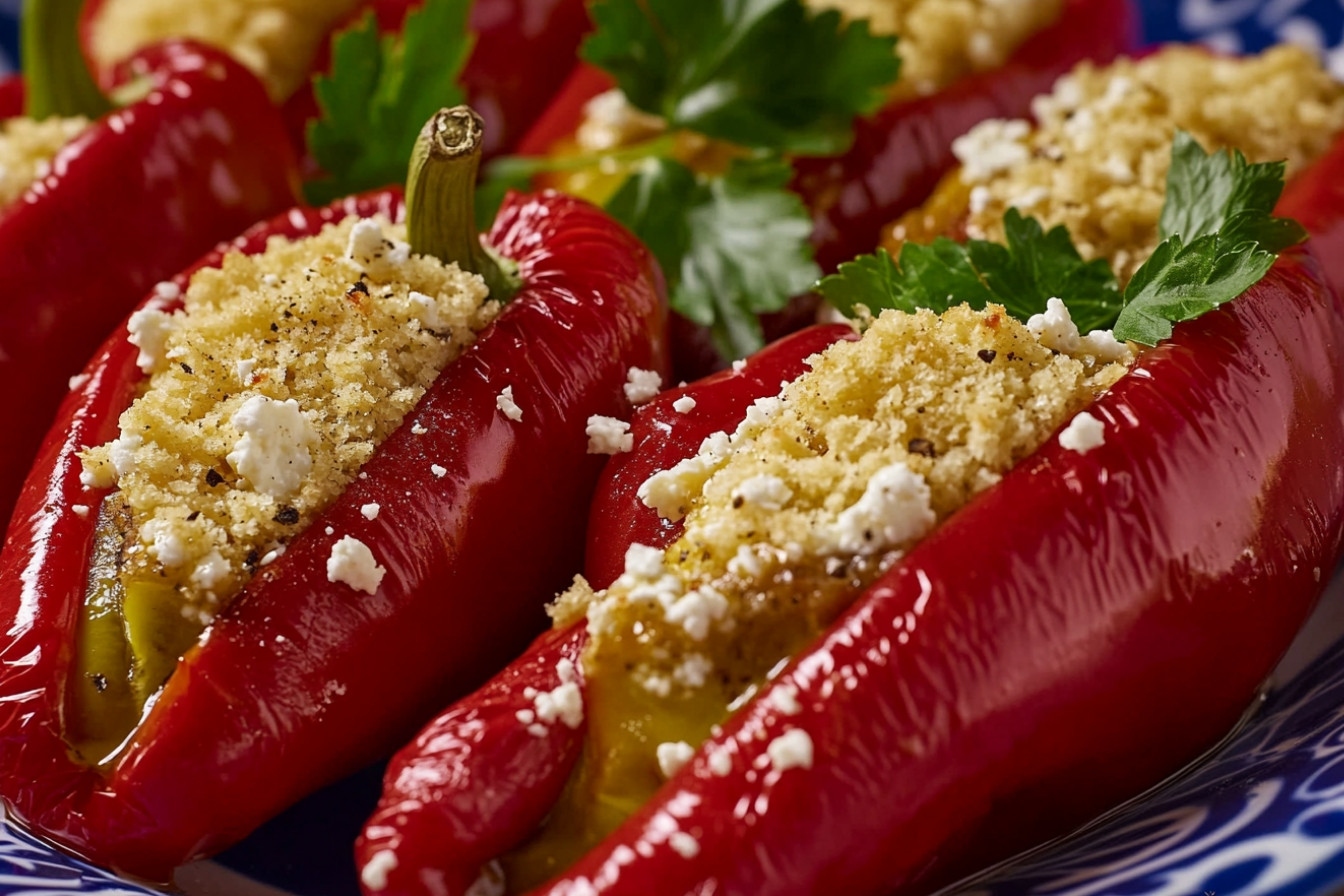 Pimientos rellenos de queso feta