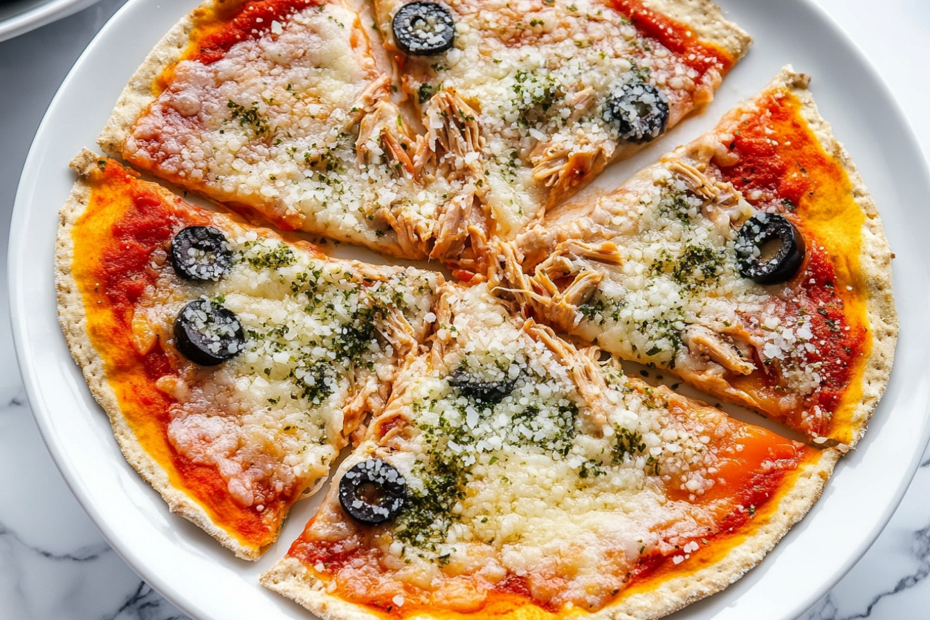 Pizza de atún sin horno