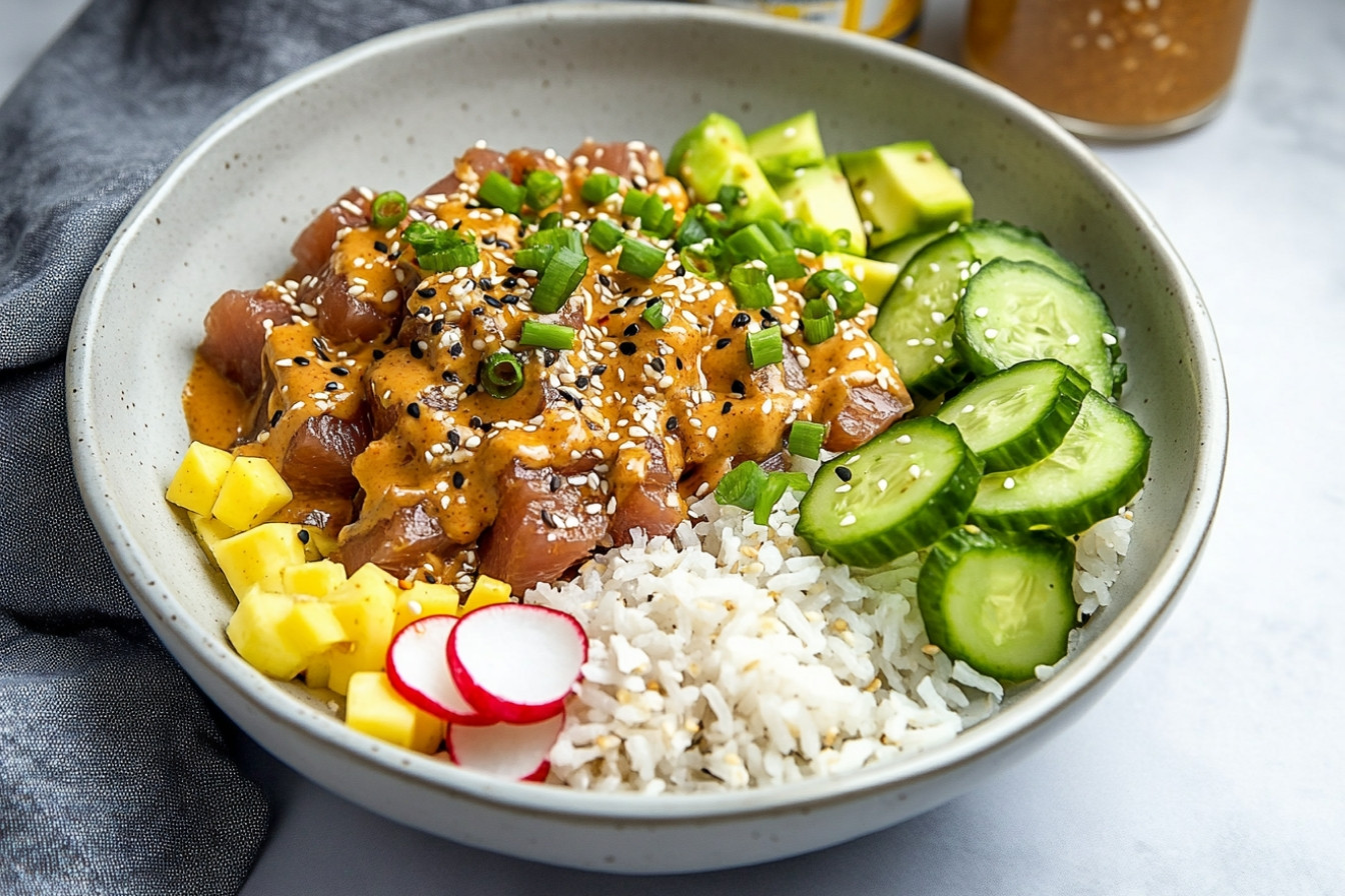 Poke de atún con cacahuete