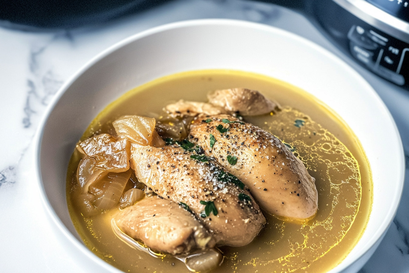 Pollo guisado con salsa parmesano