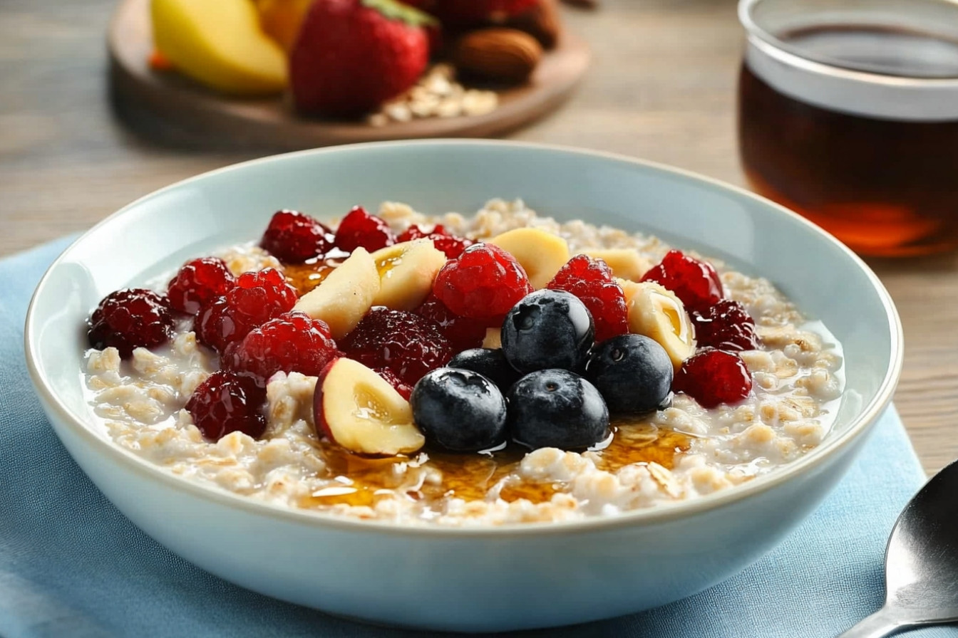 Porridge de copos de avena