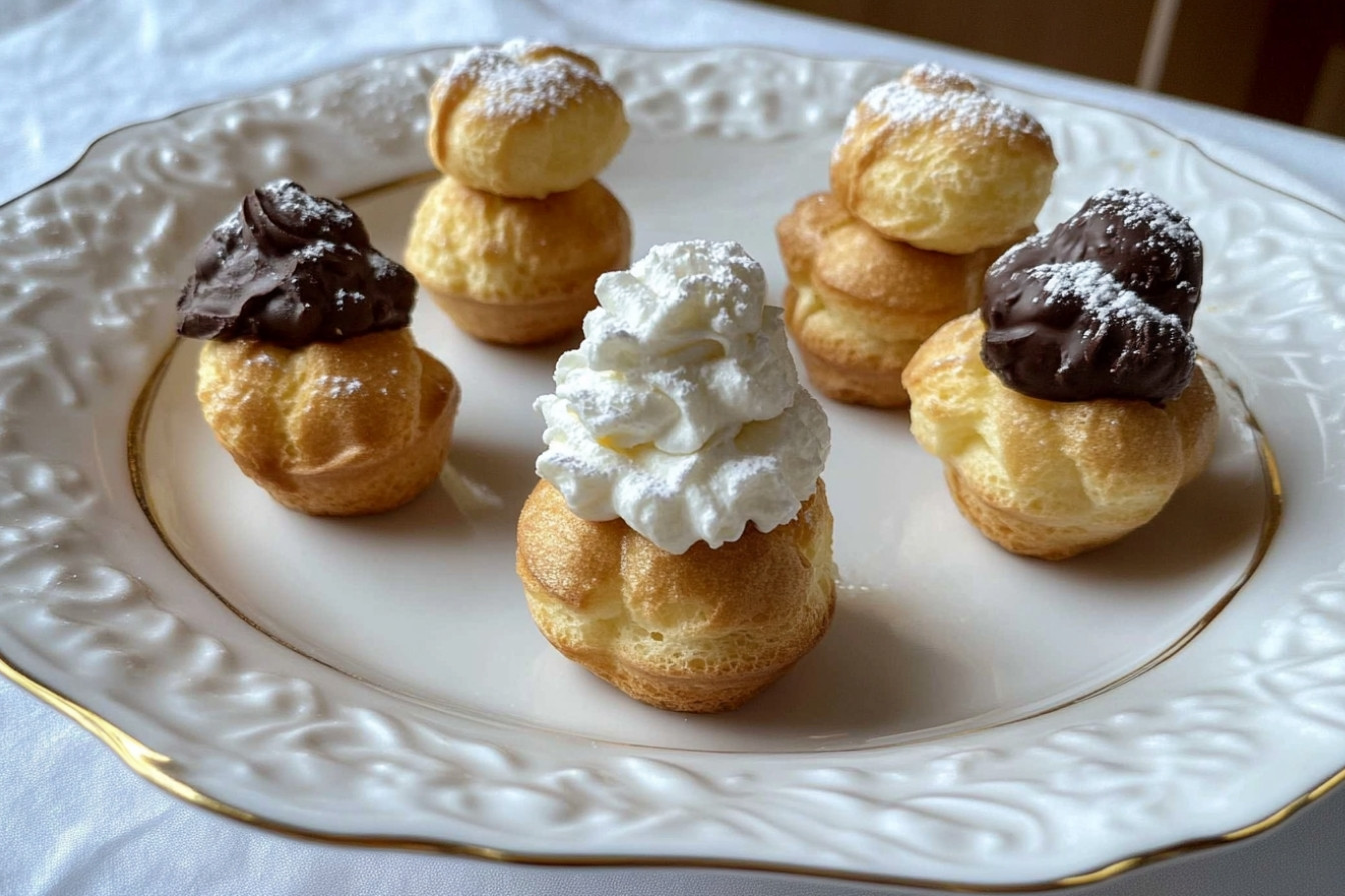 Profiteroles con tres rellenos