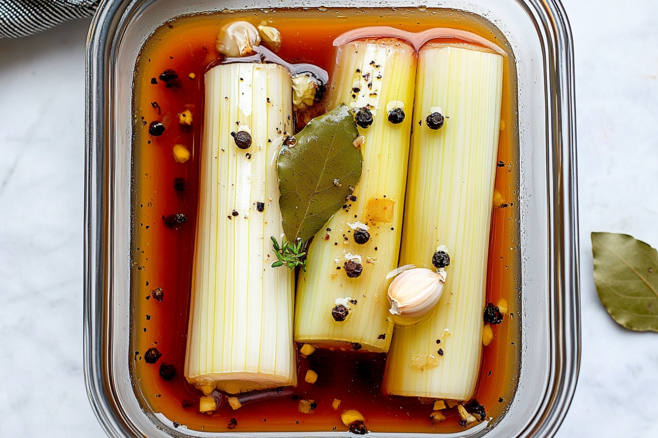 Puerros en escabeche