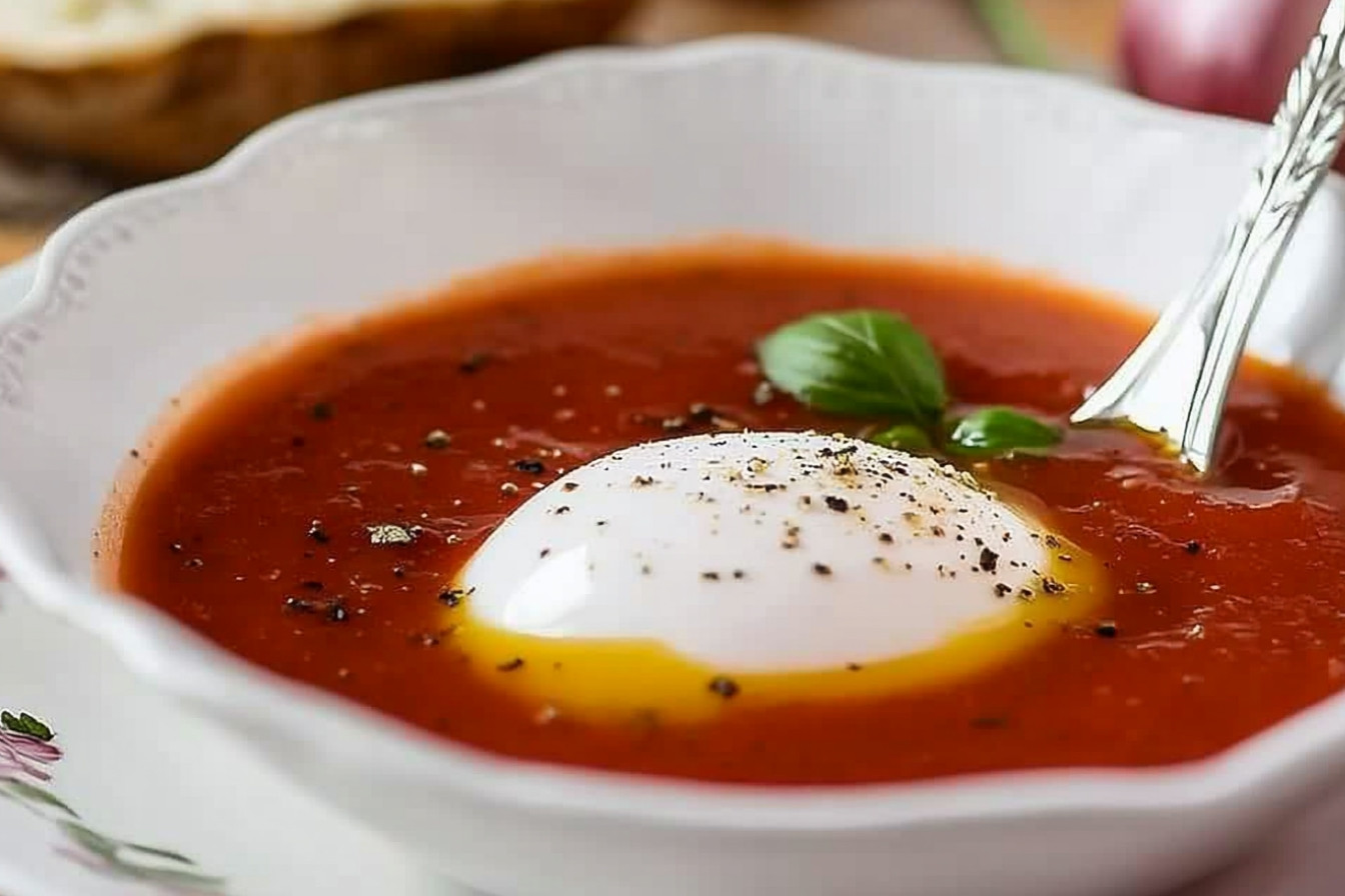 Puré de tomate con huevo