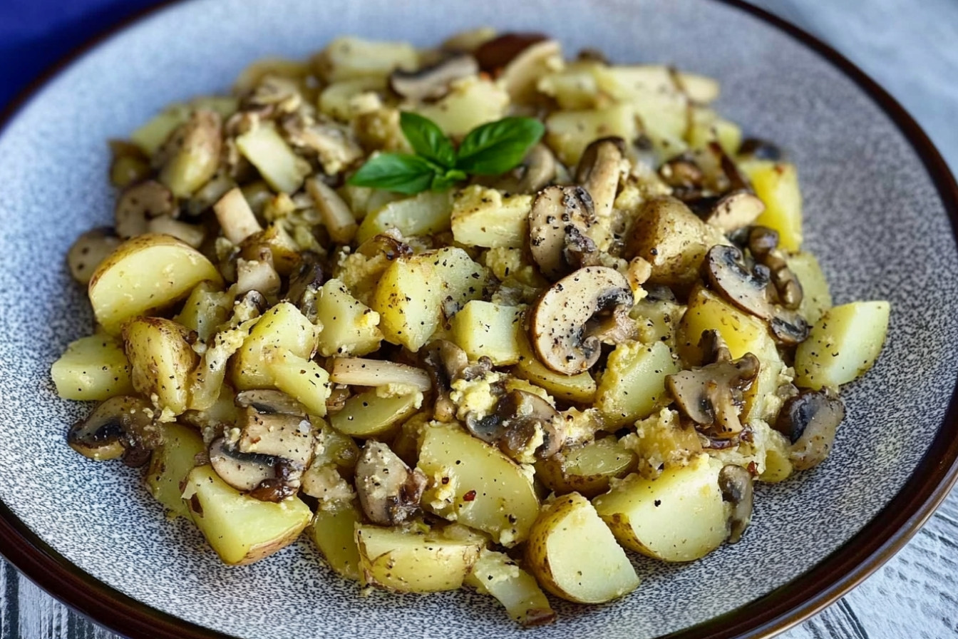 Revuelto de patata y champiñones