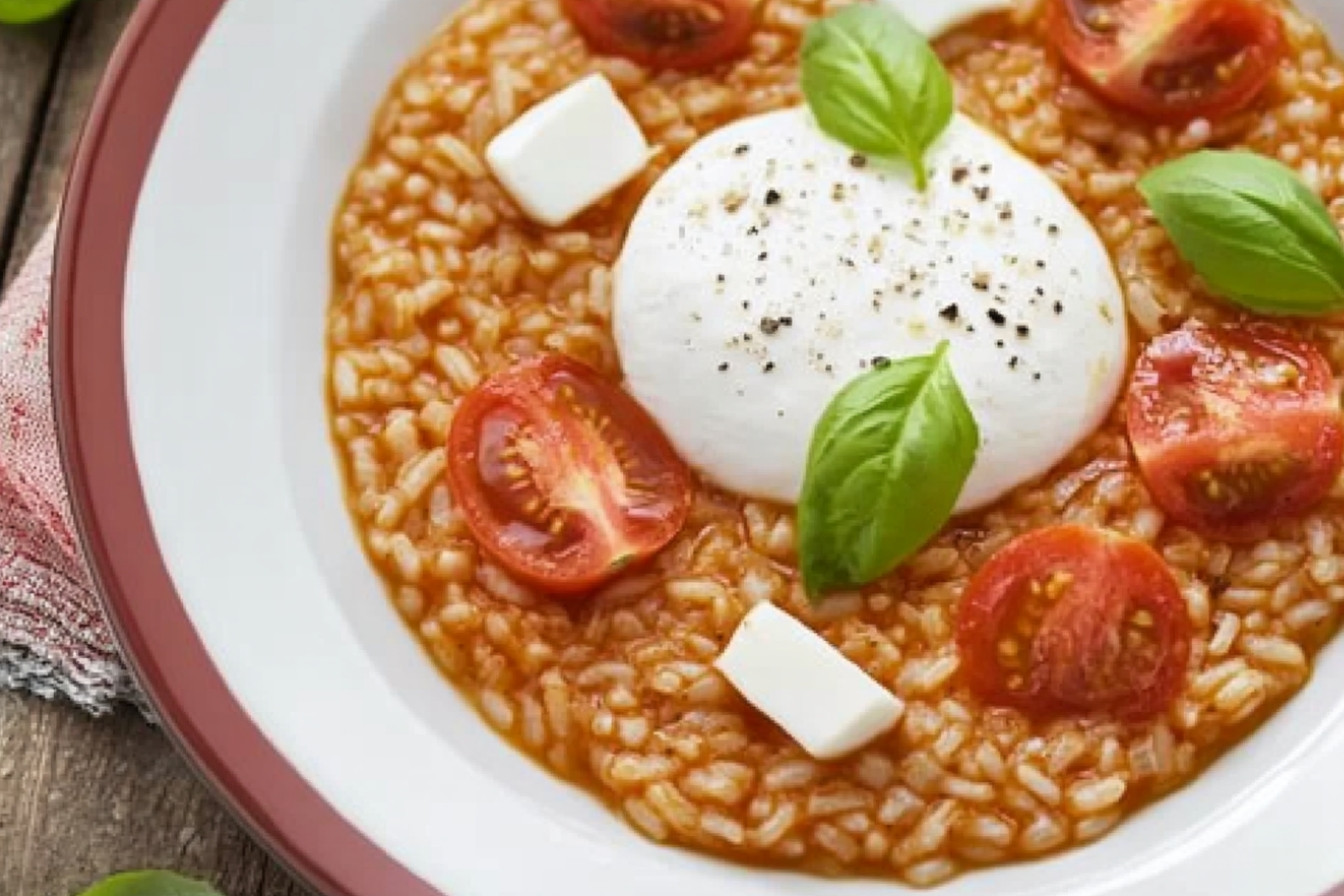 Risotto de tomate y mozzarella