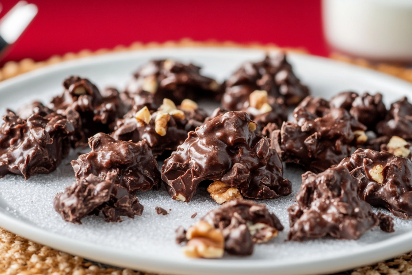 Rocas de chocolate y frutos secos