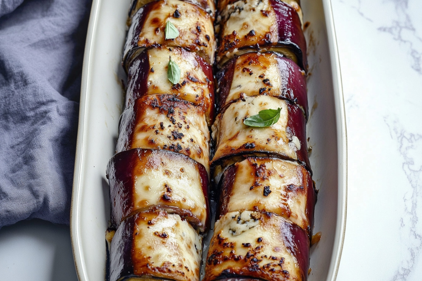 Rollitos de berenjena con gorgonzola