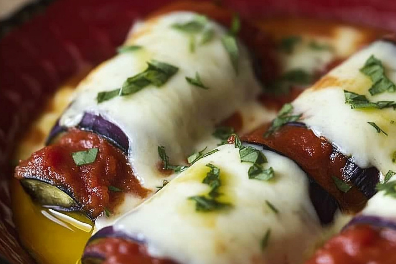 Rollitos de berenjena gratinados