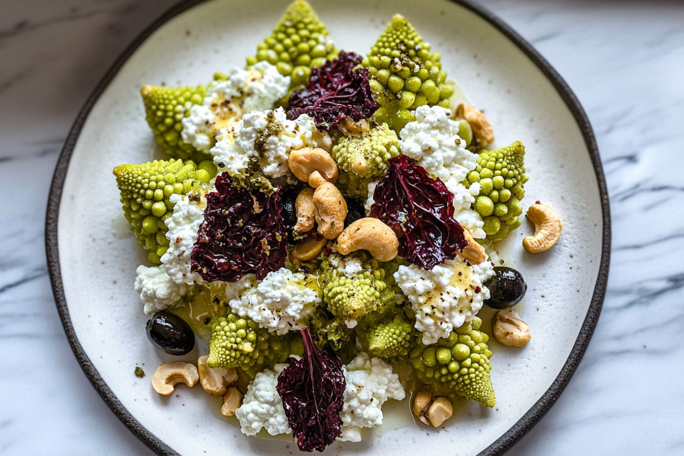 Romanesco al horno con cottage