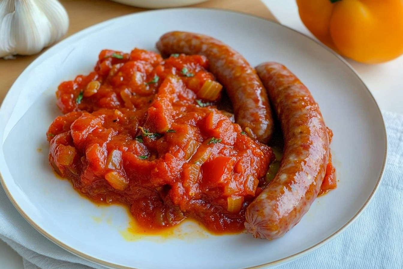Salchichas de pollo al tomate