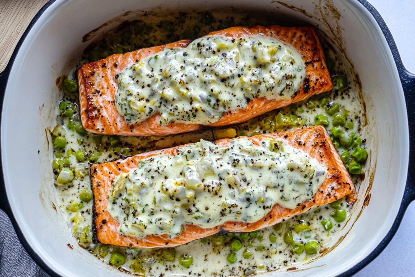 Salmón al horno con crema