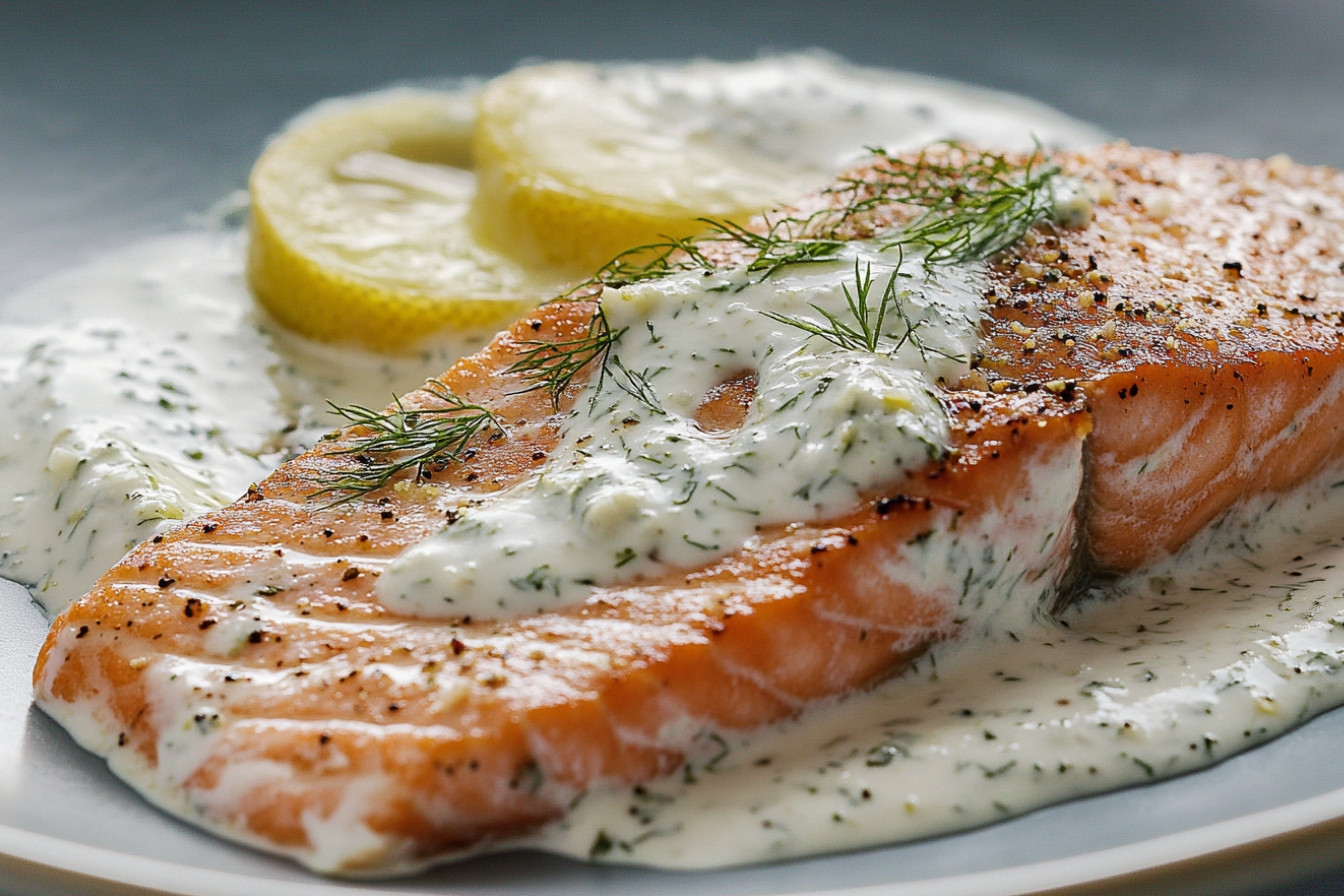 Salmón con salsa de yogur