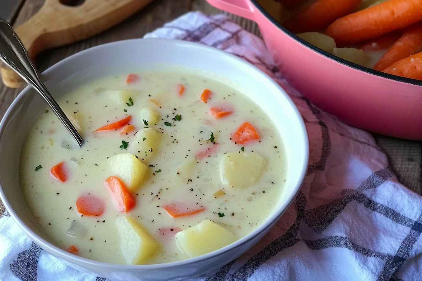 Sopa cremosa de patata y zanahoria