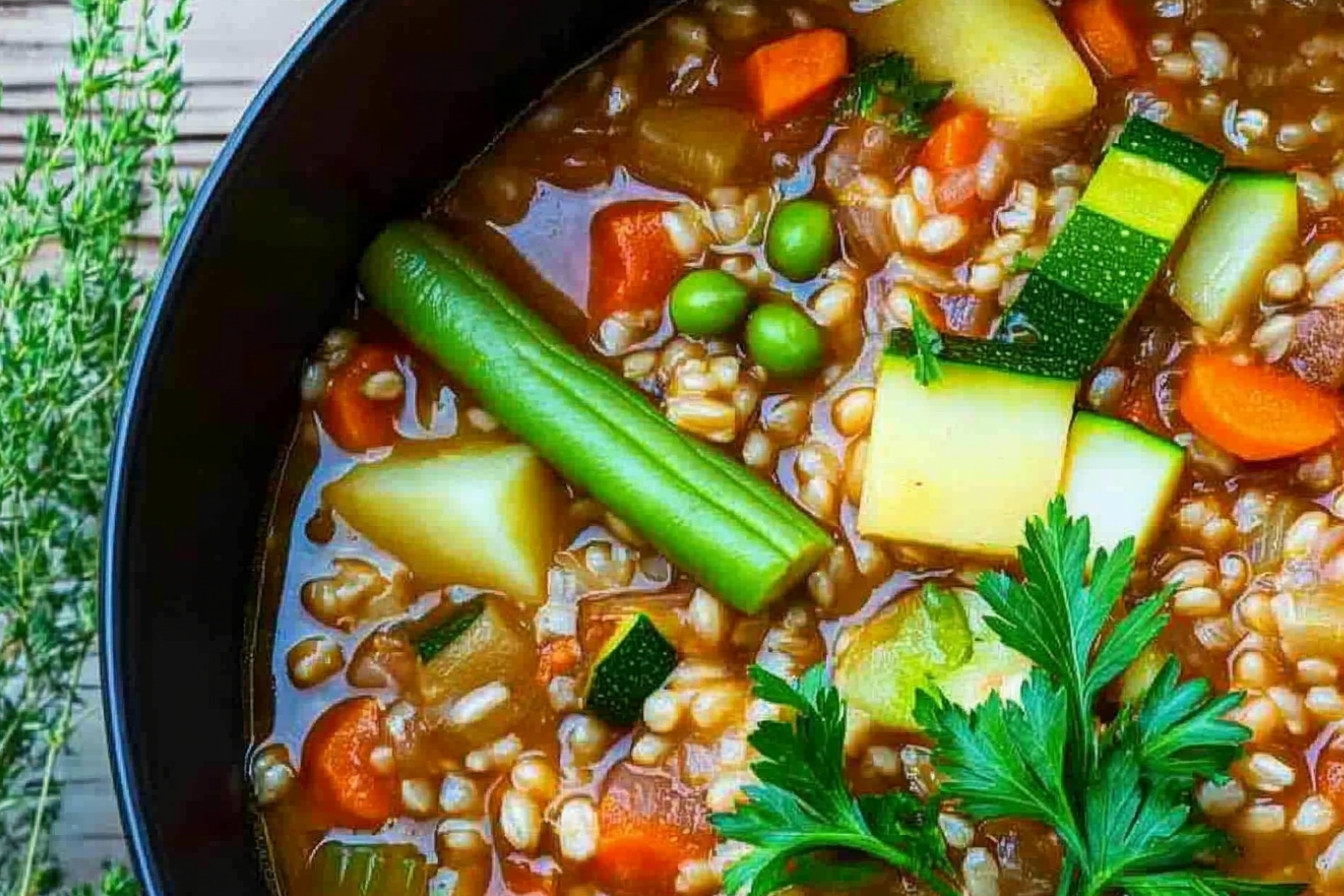 Sopa de cebada y verduras