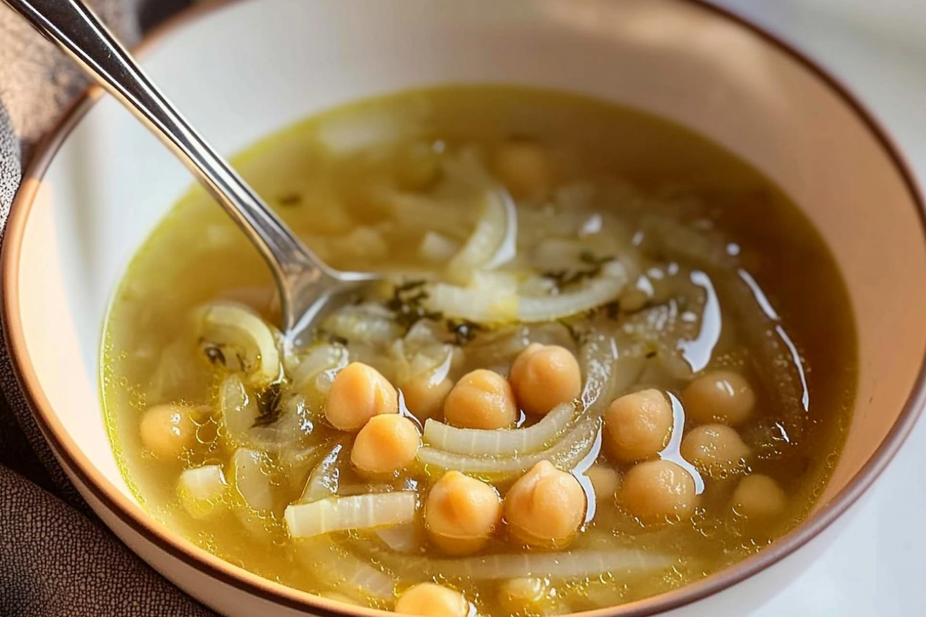 Sopa de cebolla y garbanzos