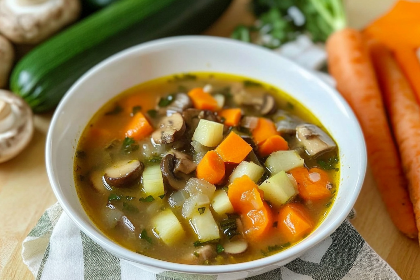 Sopa de zanahoria y champiñones