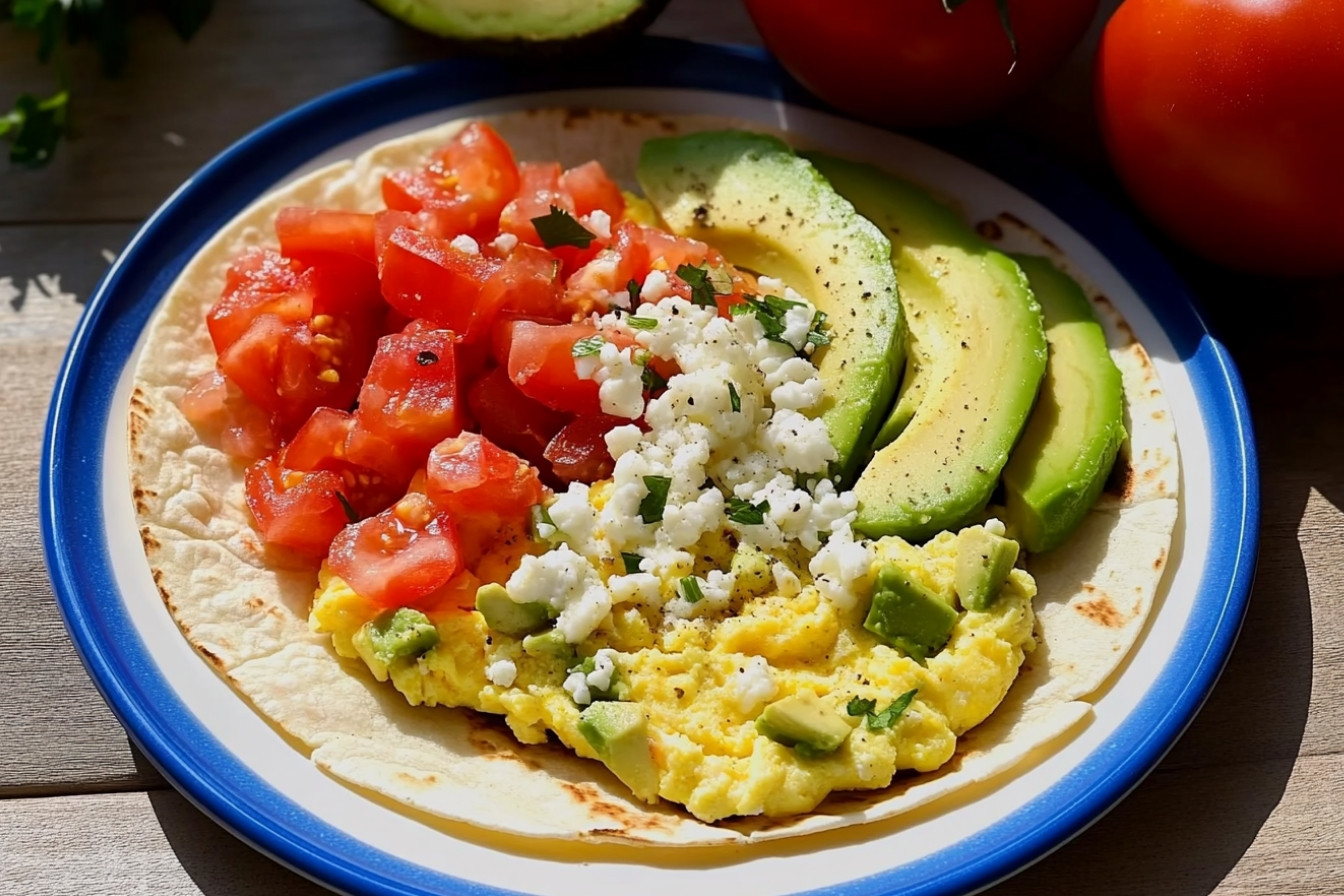 Tacos de huevos revueltos