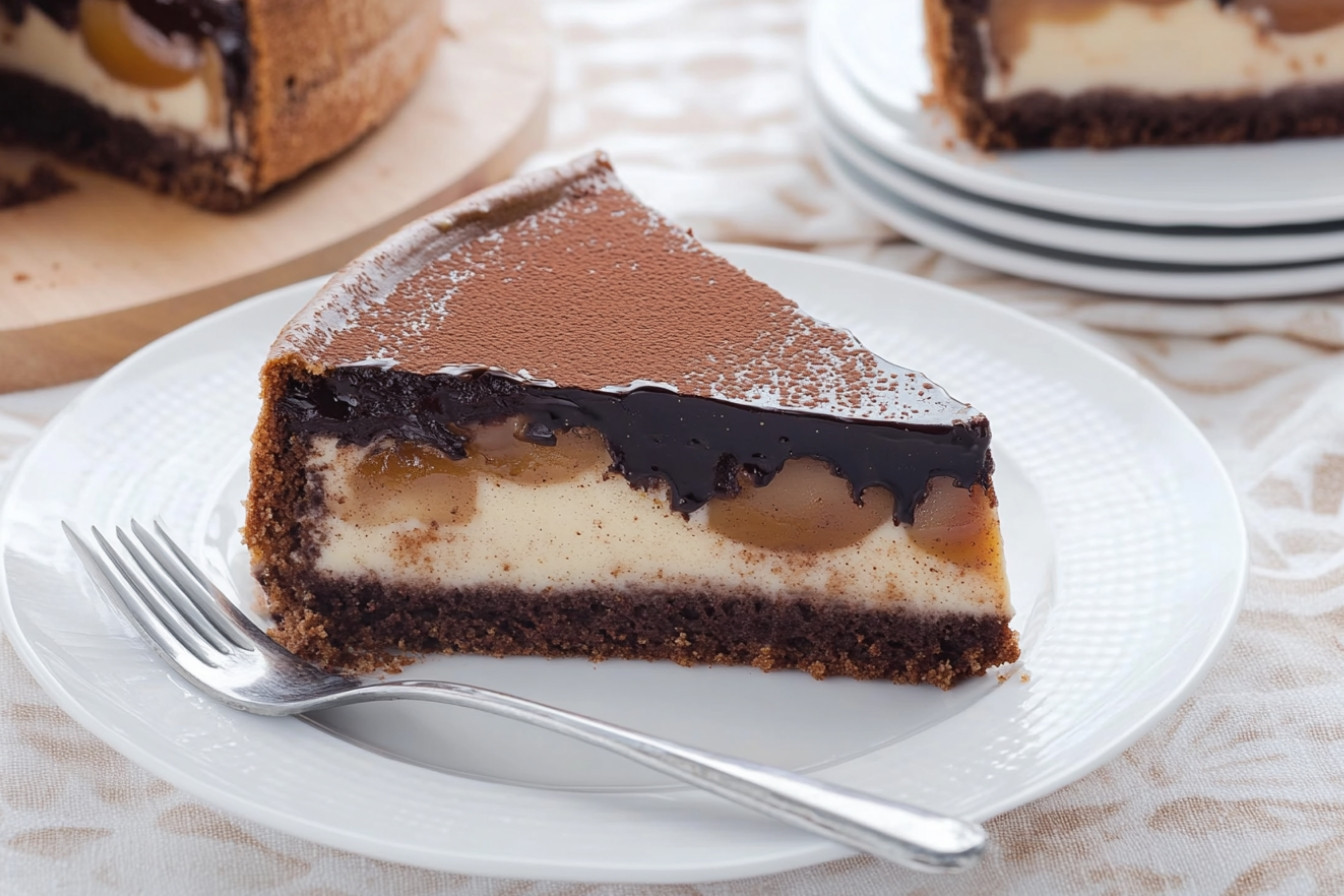 Tarta de chocolate y turrón