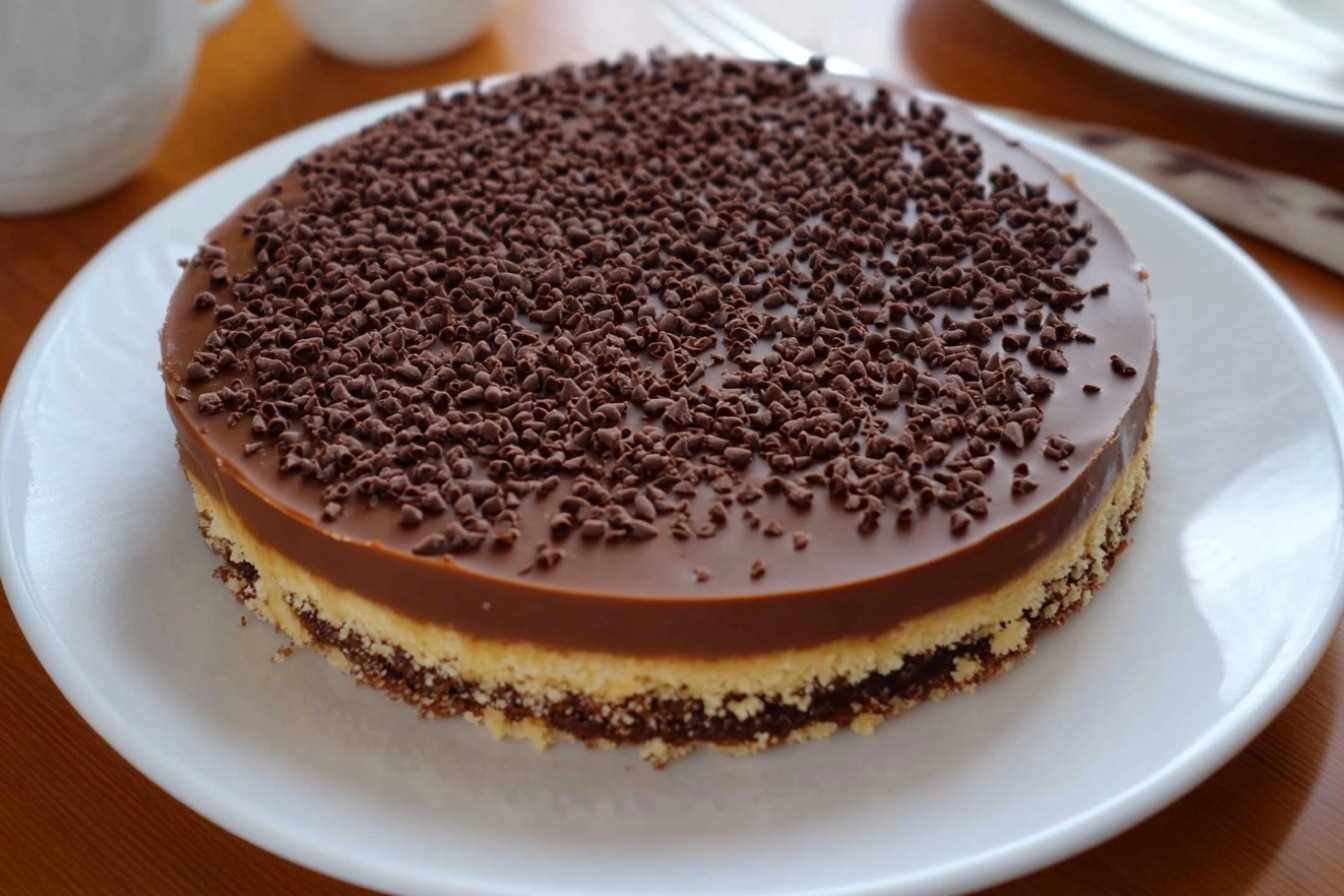 Tarta de cuajada con chocolate