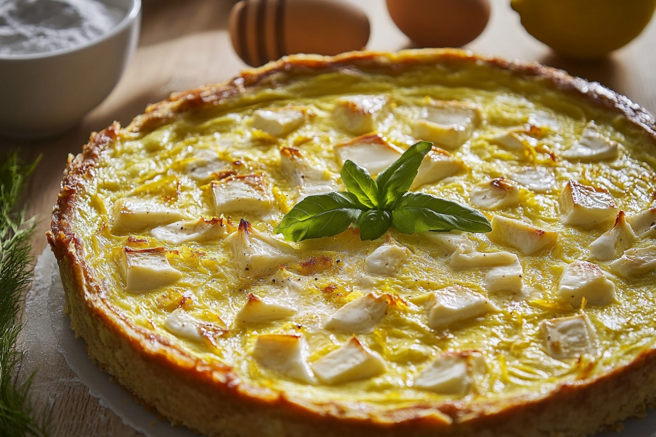 Tarta sabrosa de yogur griego