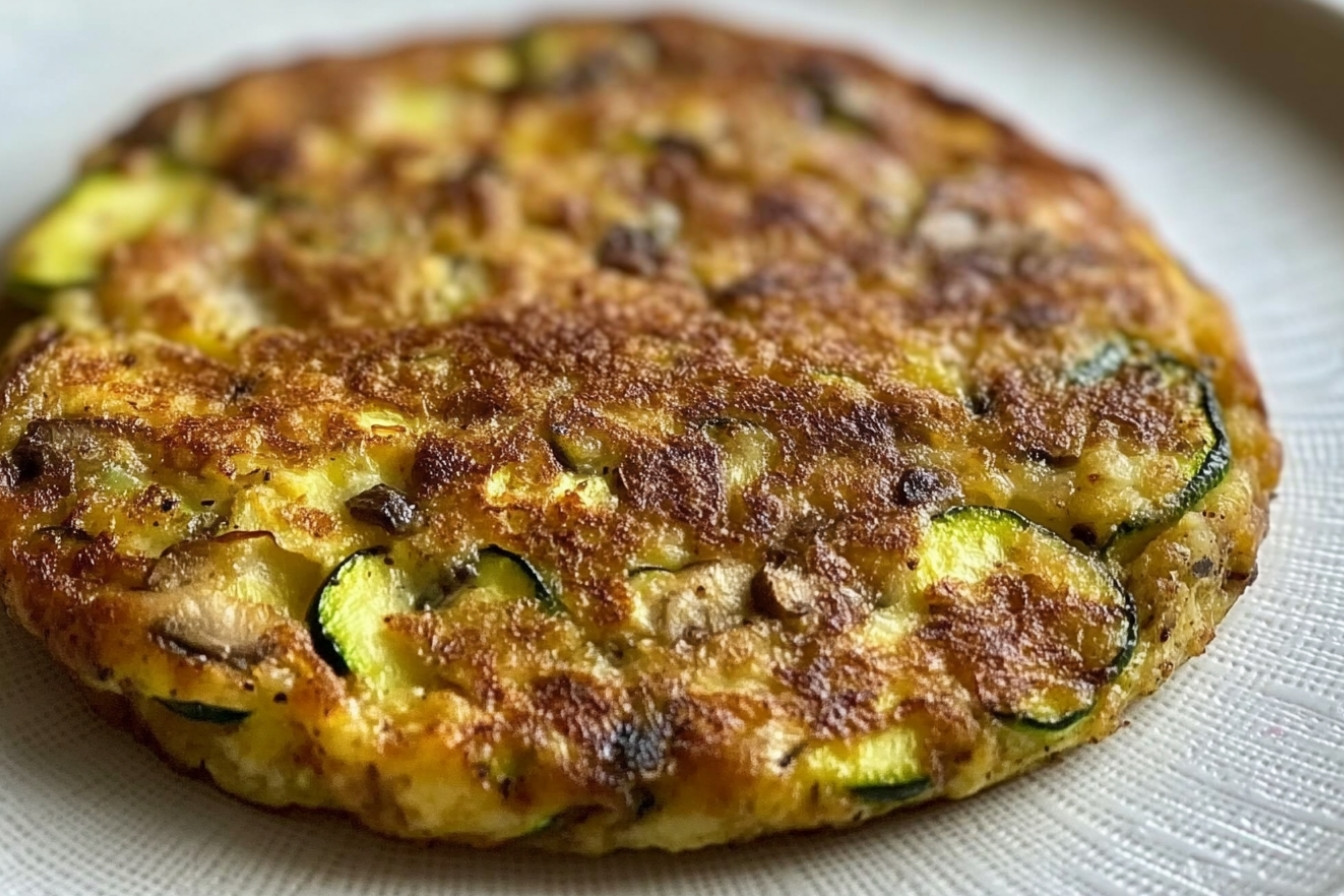 Tortilla de calabacín y champiñones