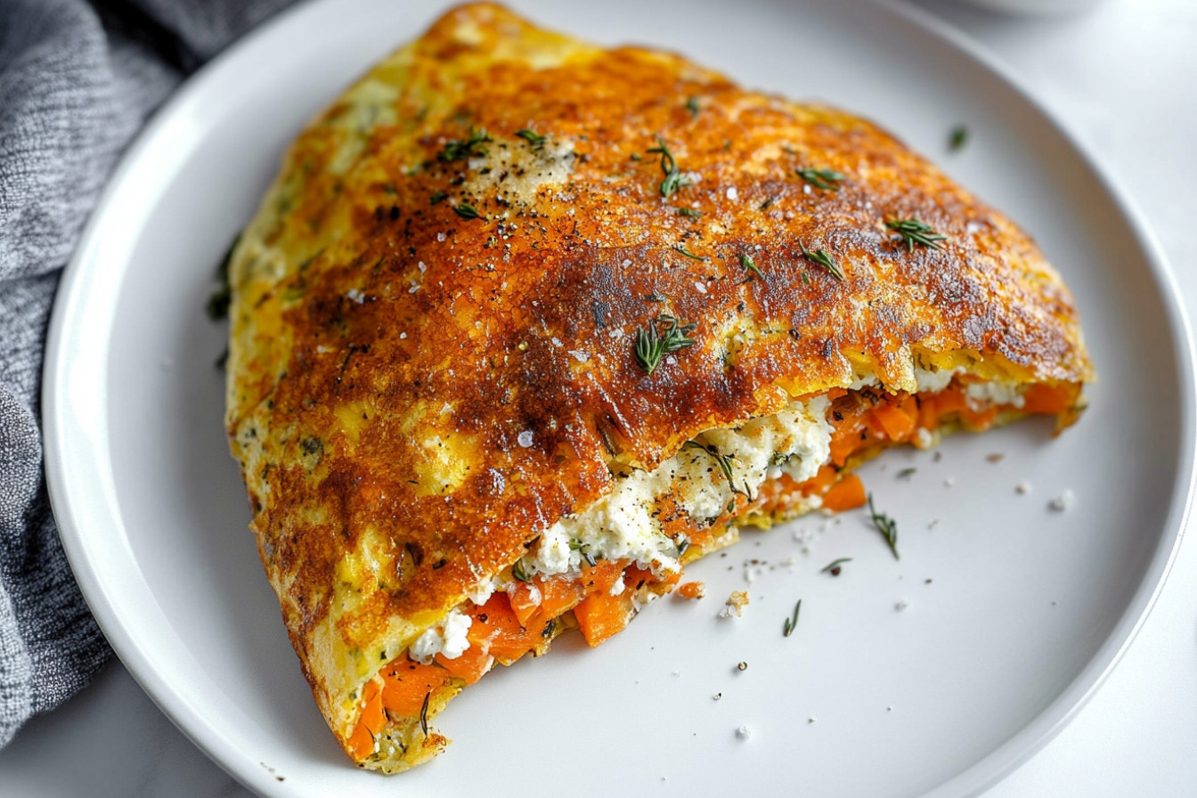 Tortilla de zanahoria rellena