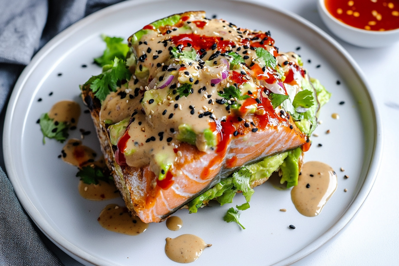 Tostadas de salmón picante